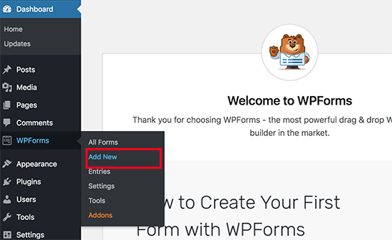 WPForms Add New