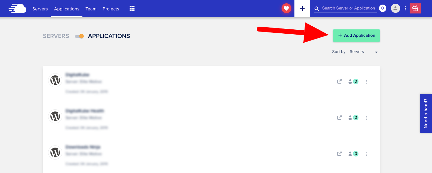 Cloudways Add Application