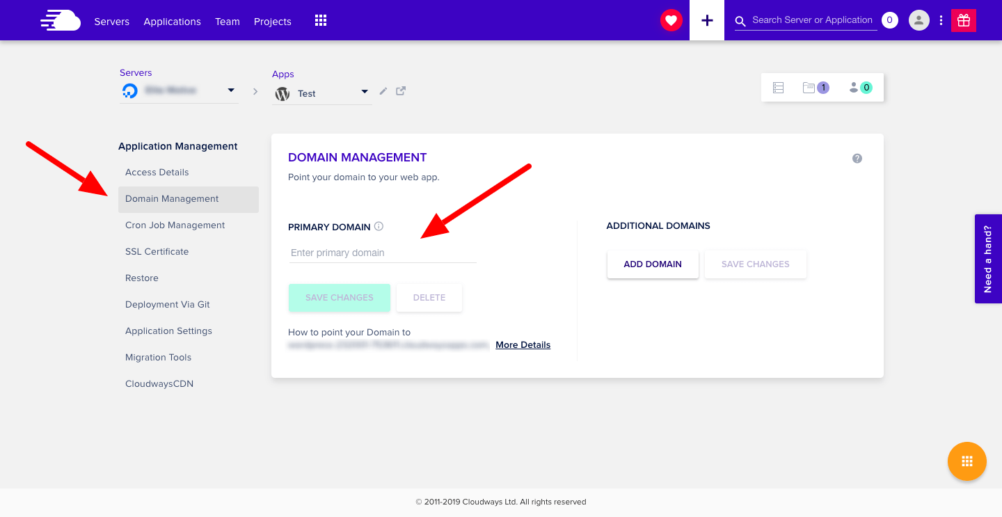 Cloudways Domain Management