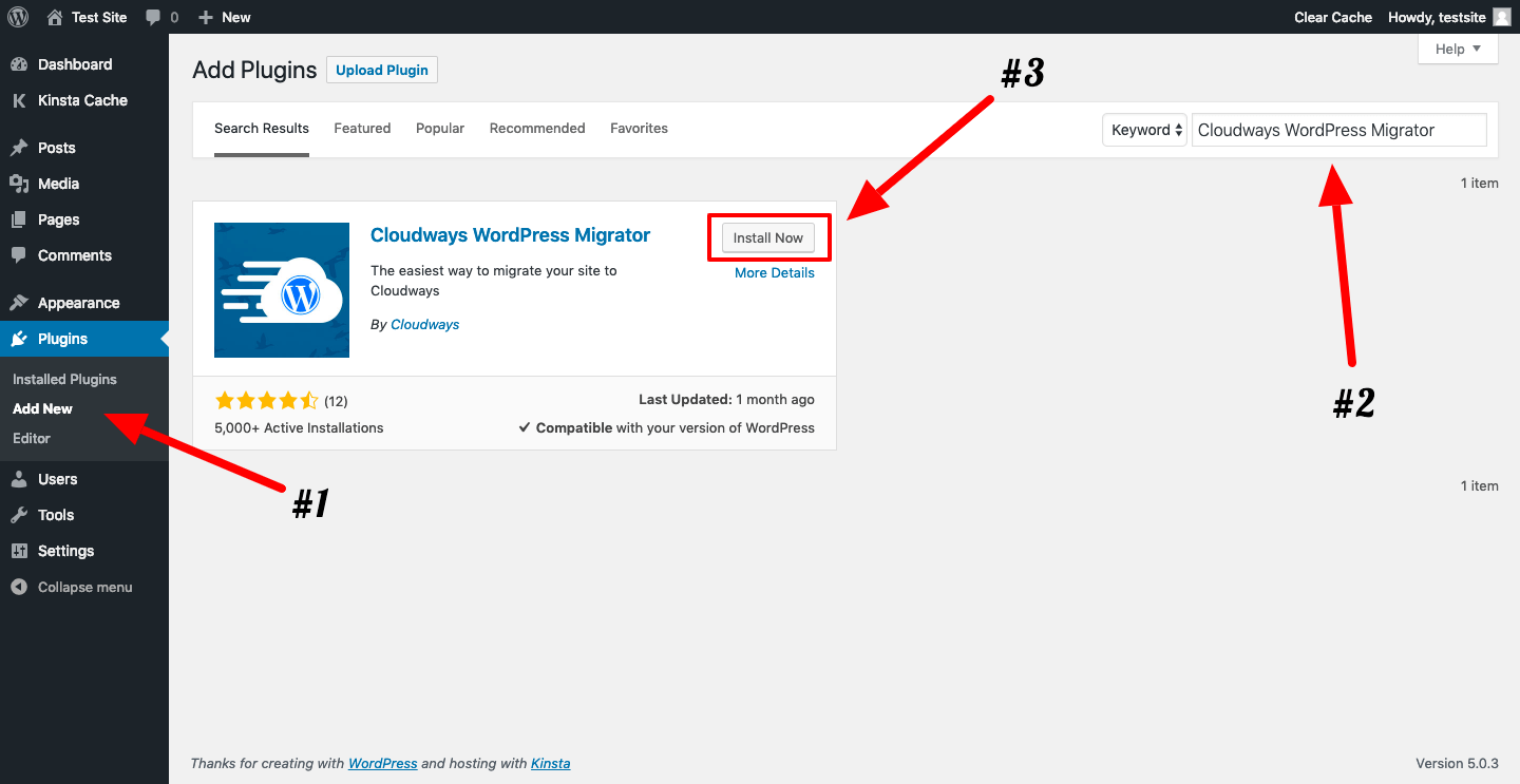 Install Cloudways WordPress Migrator