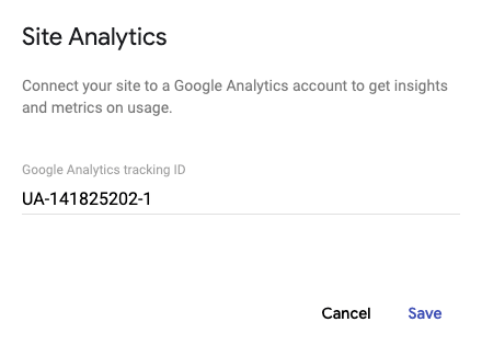 Site Analytics Code Google Sites