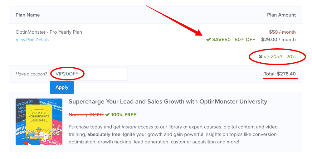 OptinMonster Checkout Page