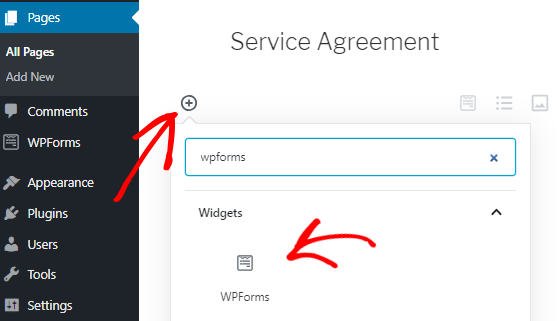 WPForms Gutenberg Block