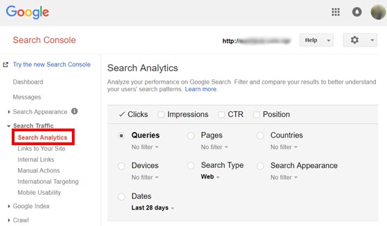 Search Analytics Console