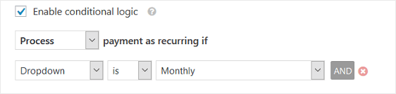 WPForms Recurring Payment Conditions