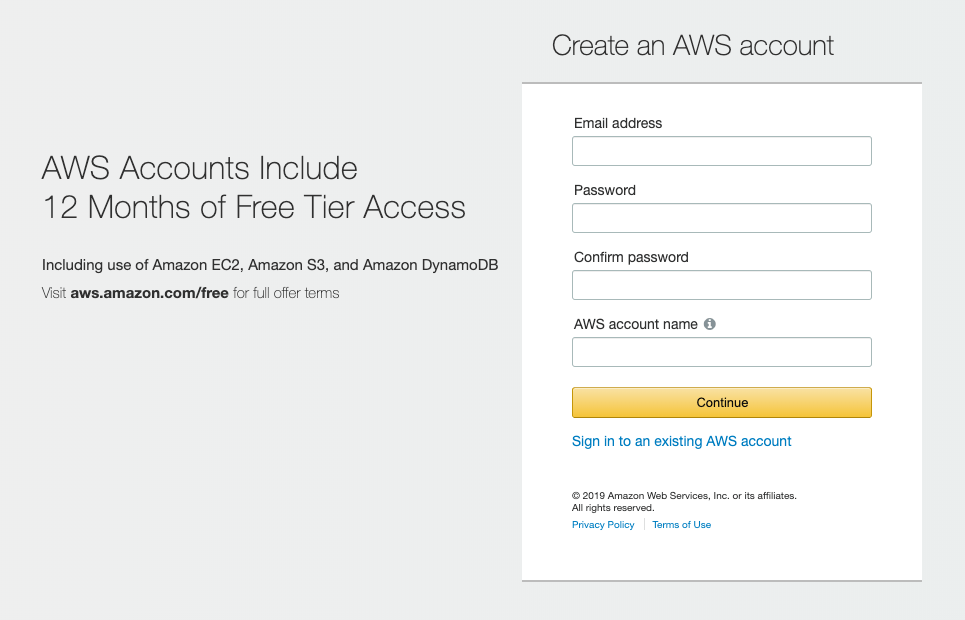 Create an AWS account