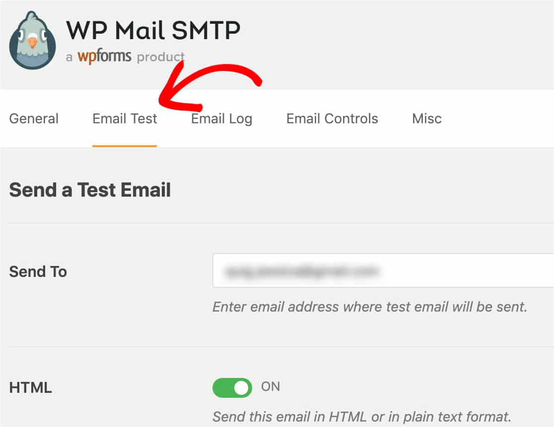 WP Mail SMTP Email Test