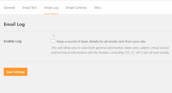 WP Mail SMTP Enable Email Log