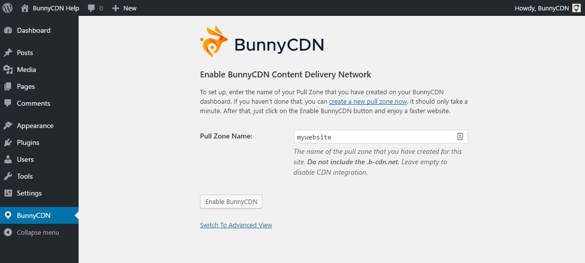 BunnyCDN WordPress Setup