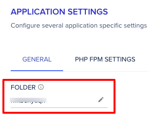 Cloudways Application Folder Name