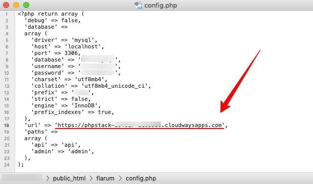 Cloudways Flarum Config