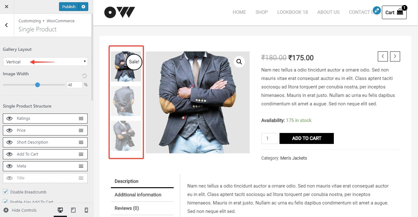 Astra Product Image Gallery Layout