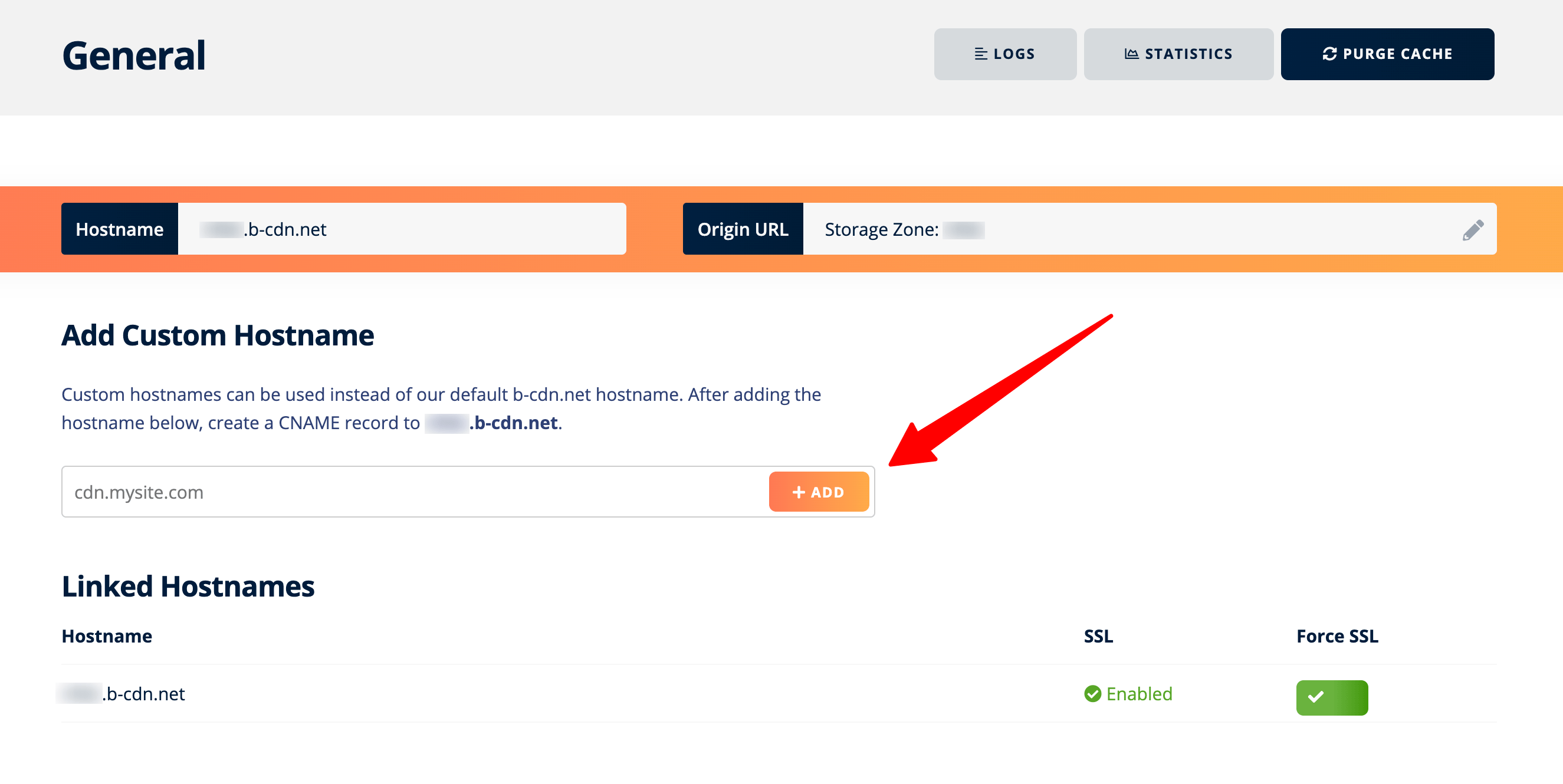 BunnyCDN Add Custom Hostname