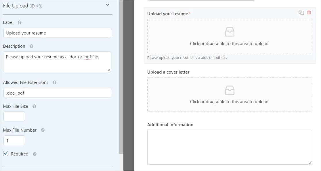 Edit File Upload Form Fields