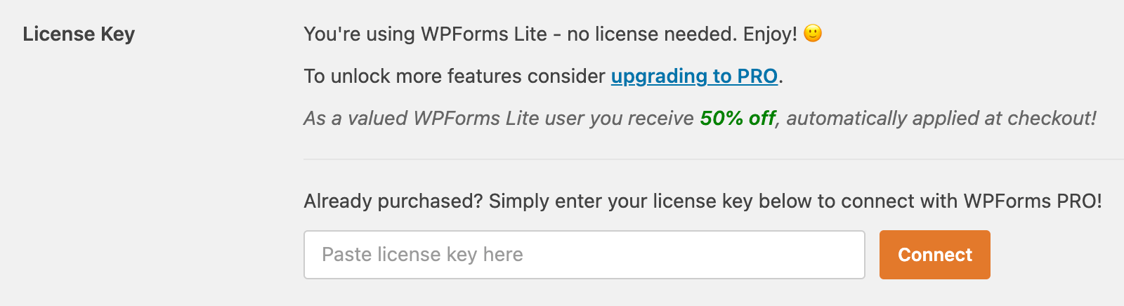WPForms License Key