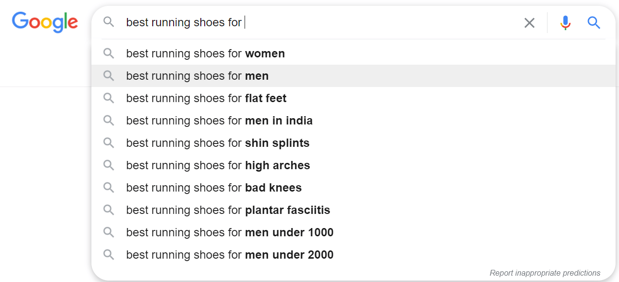 best running shoes for Google Search