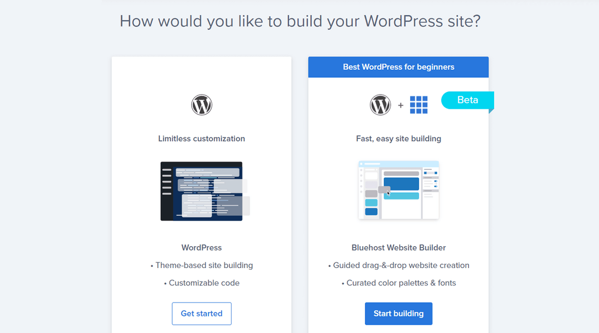Bluehost WordPress Options