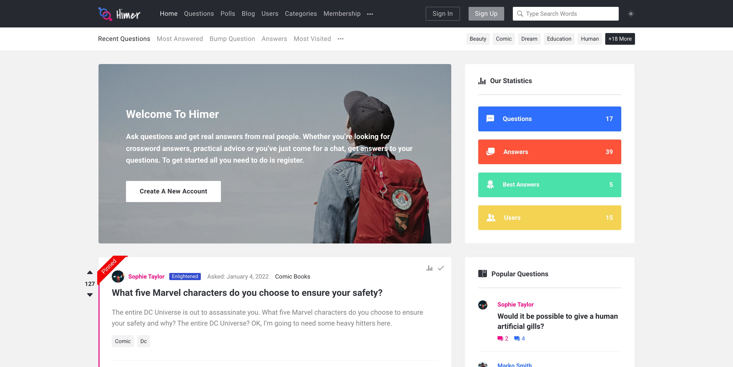 Himer Social Questions and Answers